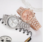 Women's crystal quartz watch with metal band, view 3 - MRSLM