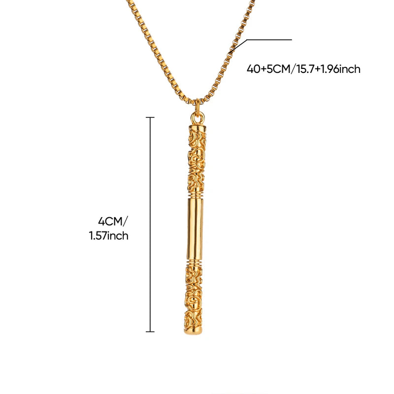 golden cudgel pendant necklace, view 3 - MRSLM