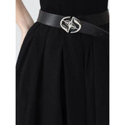 long sleeve A-line sling dress, view 3 - MRSLM