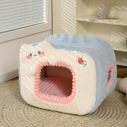 cozy cat bed with cushion, view 2 - MRSLM