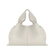 ruched pleated PU leather tote bag, view 4 - MRSLM