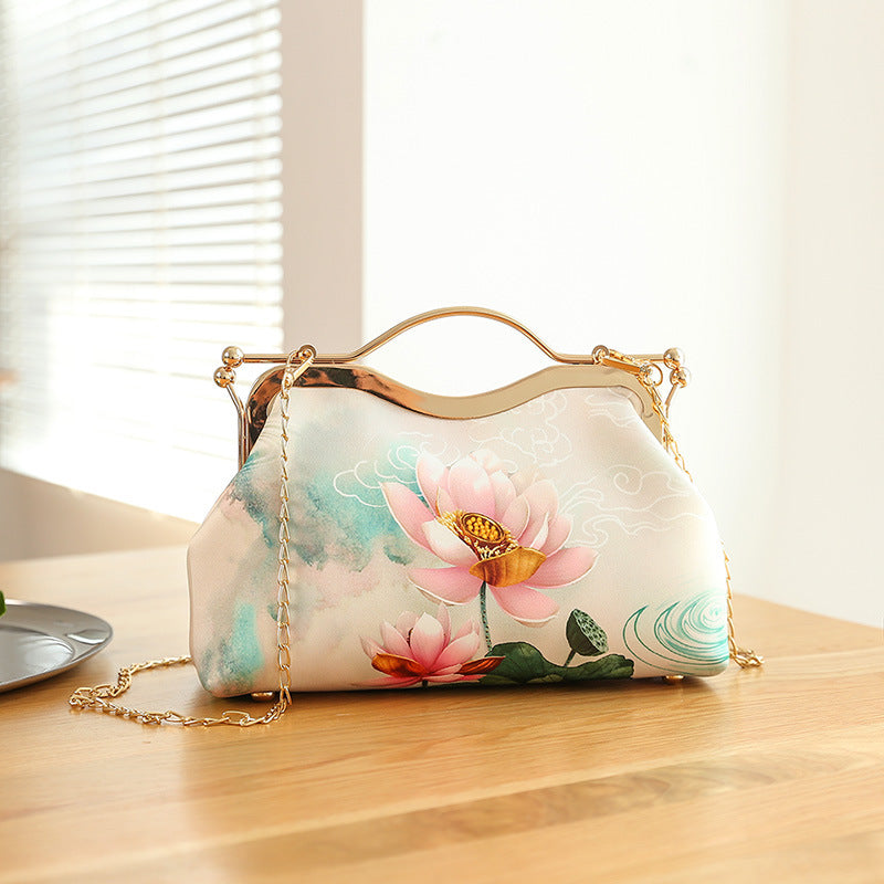 printed shell crossbody clutch bag, view 12 - MRSLM