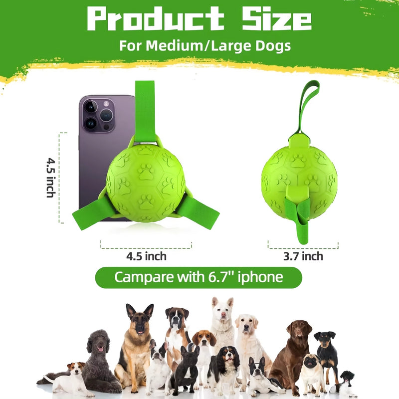 interactive dog soccer ball with straps, view 9 - MRSLM