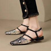 strappy leather low heel sandals - MRSLM