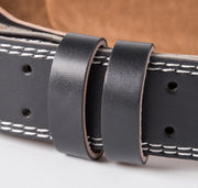 leather weightlifting belt, view 4 - MRSLM