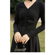 black knitted smocked midi dress, view 11 - MRSLM