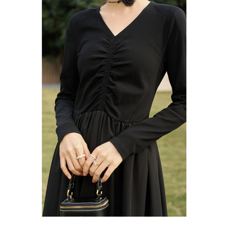 black knitted smocked midi dress, view 11 - MRSLM