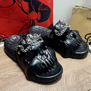 men's thick sole skull slippers, view 9 - MRSLM
