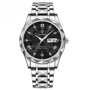 men's slim double calendar quartz watch, view 3 - MRSLM