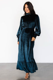half turtleneck velvet dress, view 8 - MRSLM
