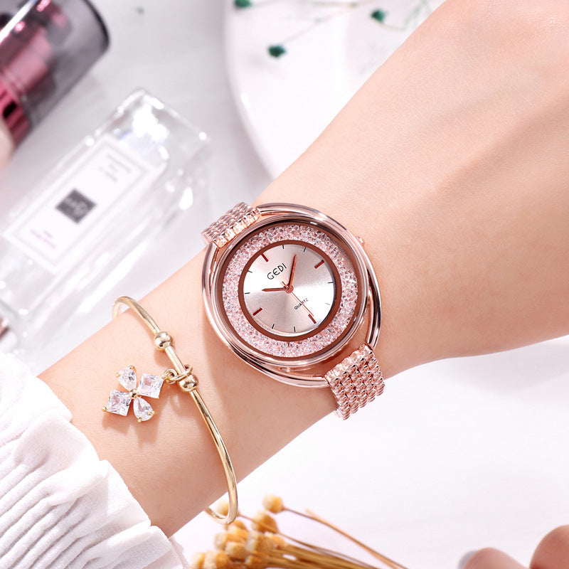 women's diamond quartz watch, view 7 - MRSLM