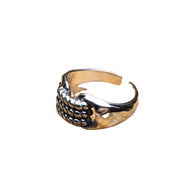 retro distressed twist sterling silver ring, view 3 - MRSLM