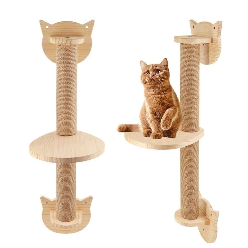 wall-mounted multi-level cat tree with hammock, view 4 - MRSLM
