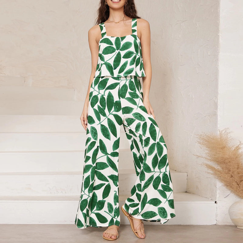 paisley wide leg jumpsuit set, view 29 - MRSLM