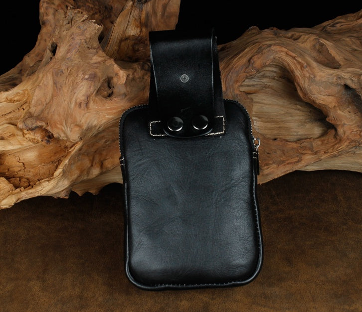men's leather belt pouch waist bag, view 4 - MRSLM