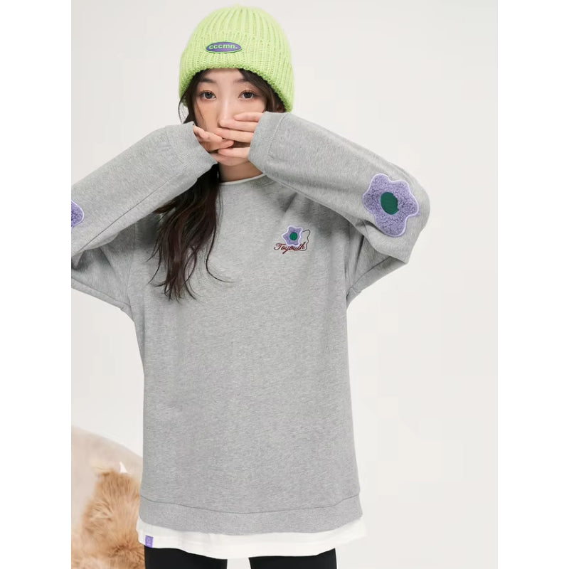 loose fit fake two-piece sweatshirt, view 2 - MRSLM