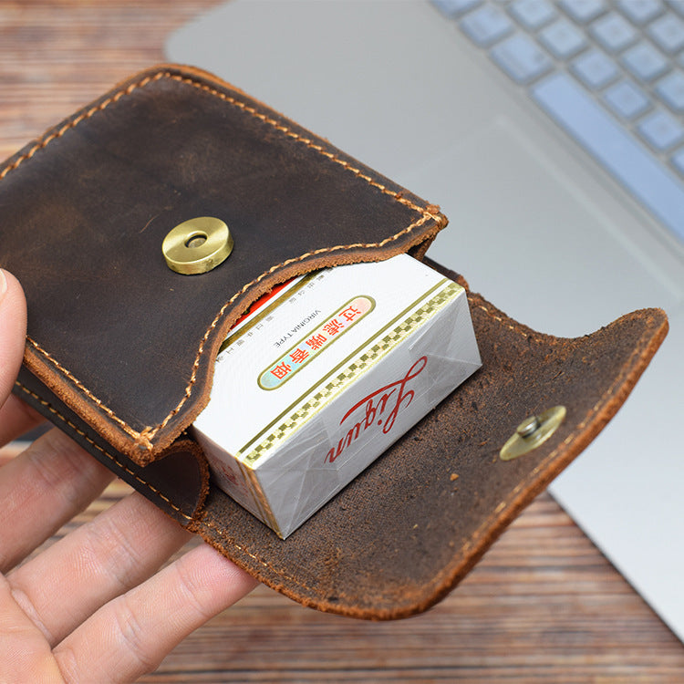 Crazy horse leather folding belt pouch, view 6 - MRSLM