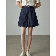 high waist denim hot shorts, view 2 - MRSLM