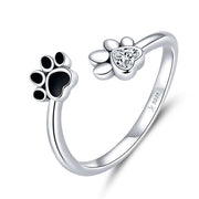 pet paw print silver jewelry set - MRSLM