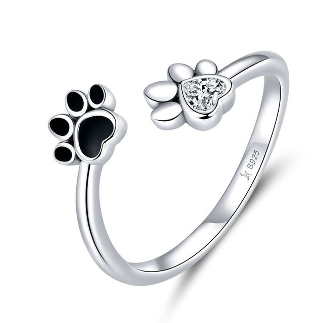 pet paw print silver jewelry set - MRSLM