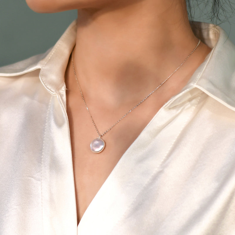 natural mother shell pearl necklace - MRSLM