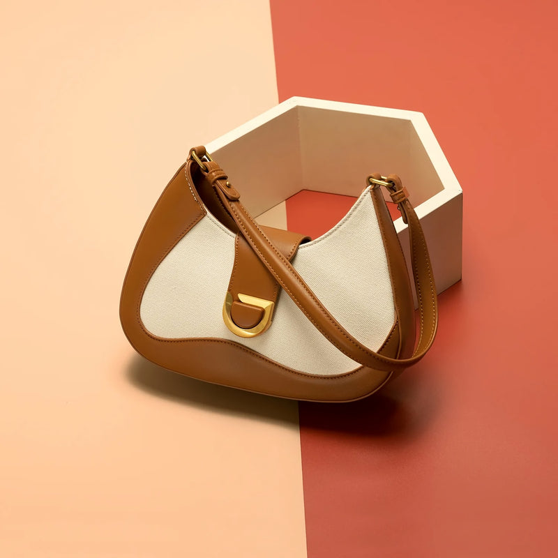 vintage canvas shoulder bag, view 5 - MRSLM