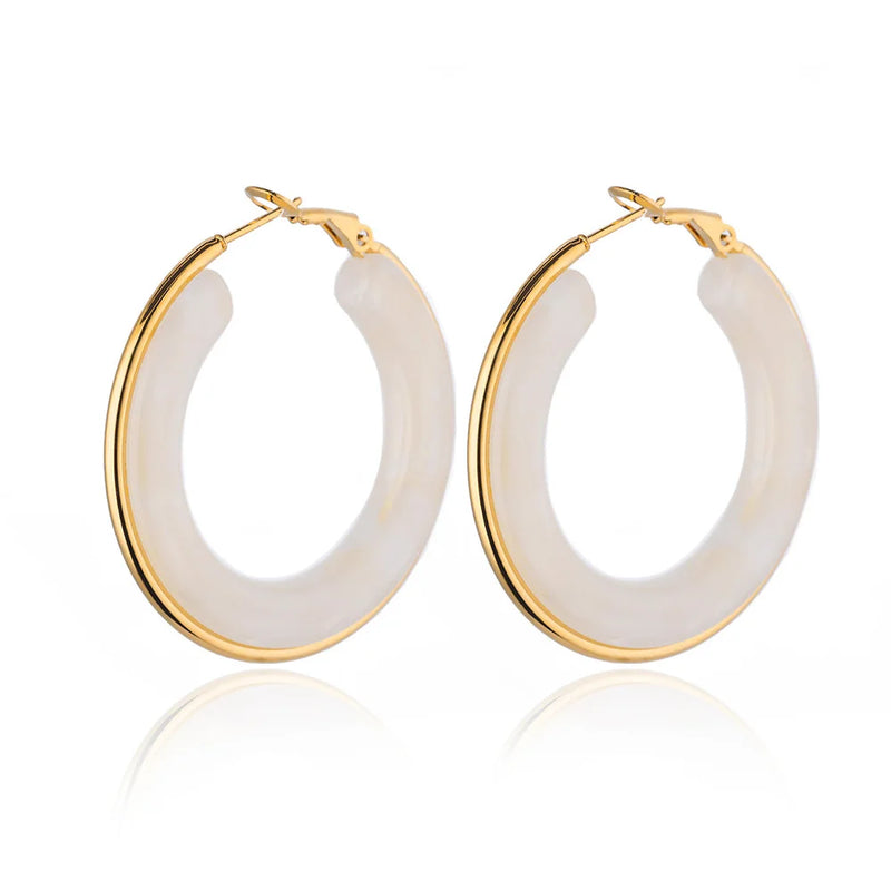 Acrylic gradient hoop earrings for women, view 3 - MRSLM
