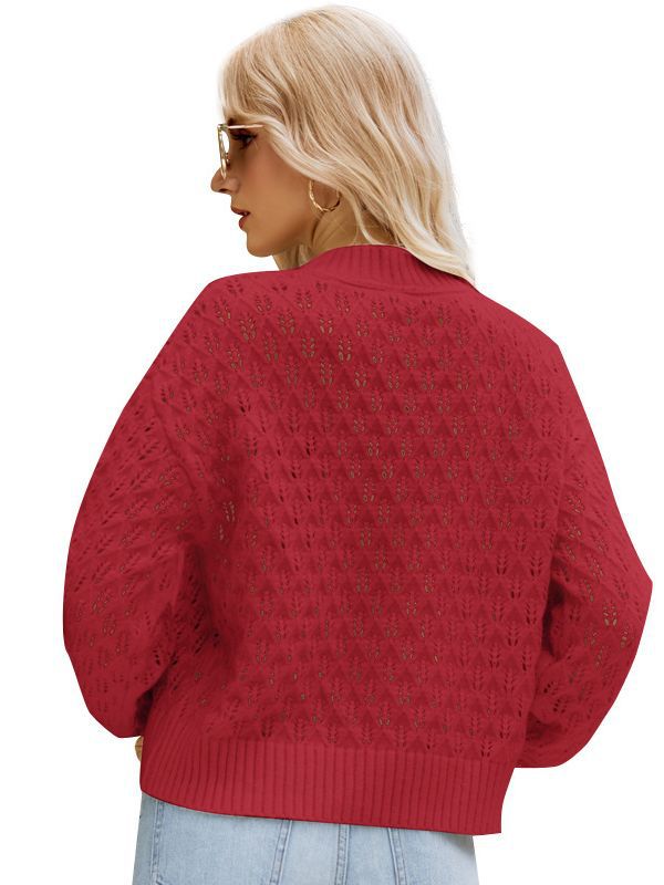 women's loose round neck pullover sweater, view 7 - MRSLM