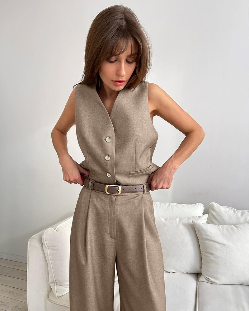 women's summer vest and trousers suit set, view 7 - MRSLM