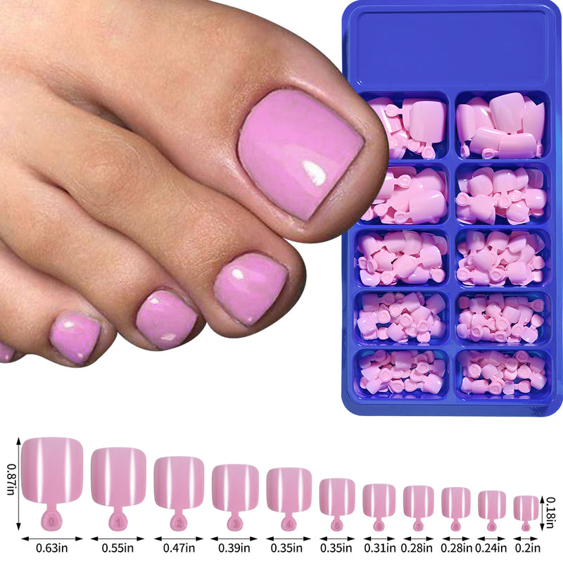 pink and red press-on toenails, view 5 - MRSLM