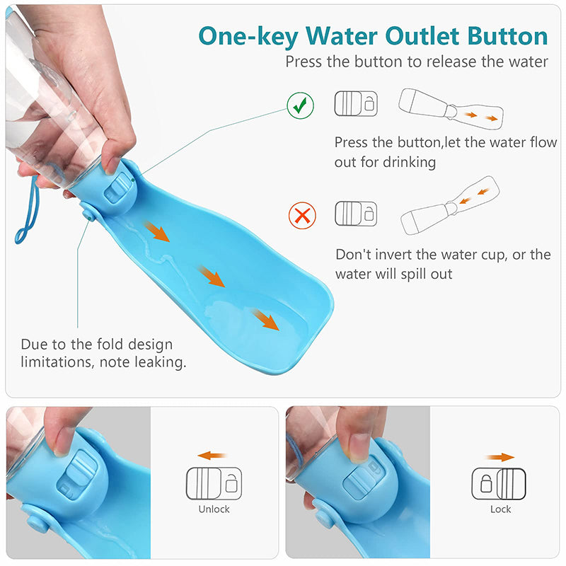 portable dog water bottle, view 6 - MRSLM