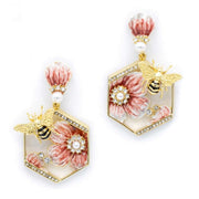 enamel flower petal bee jewelry, view 8 - MRSLM