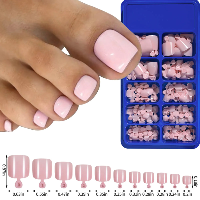 pink and red press-on toenails, view 4 - MRSLM