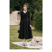 black knitted smocked midi dress, view 8 - MRSLM