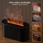 wood grain flame humidifier USB essential oil diffuser, view 7 - MRSLM