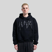 hip hop letters puff print hoodie - MRSLM