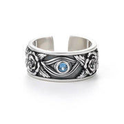 men's thai silver eye ring, view 3 - MRSLM