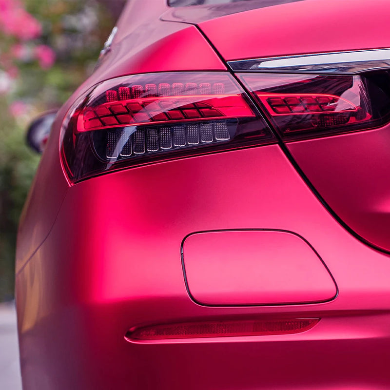 rose red chrome metallic vinyl wrap, view 6 - MRSLM