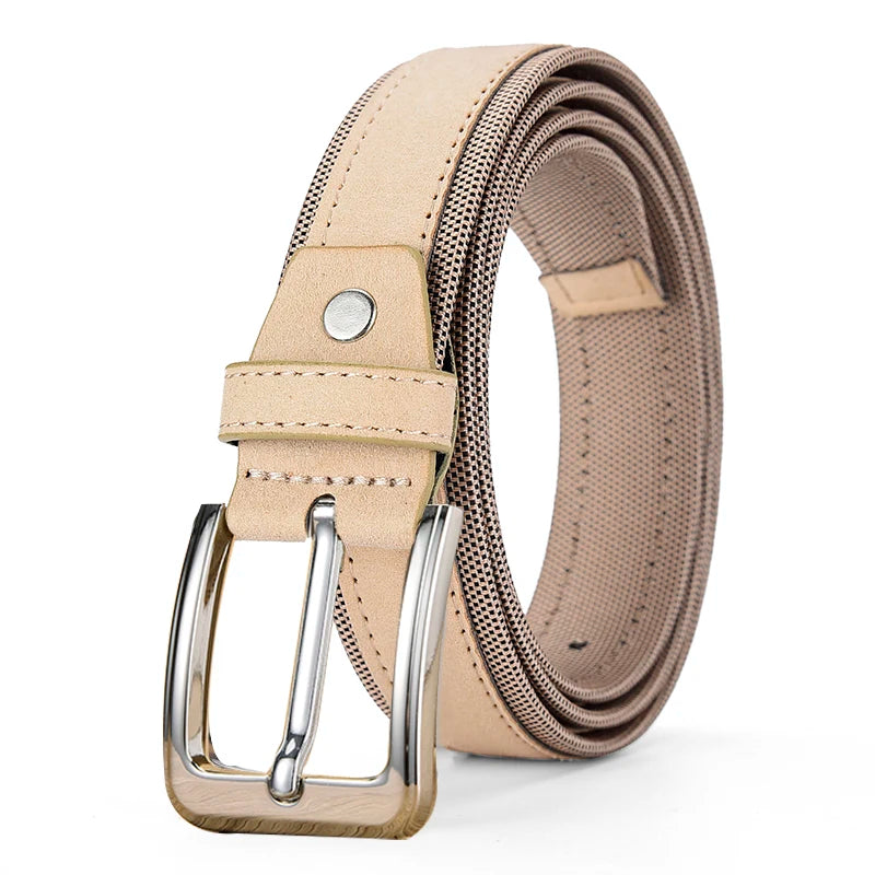 men's suede belt with Oxford fabric strap, view 3 - MRSLM