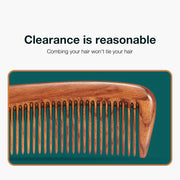natural wooden fine tooth comb, view 8 - MRSLM