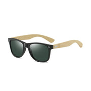 vintage bamboo wood square sunglasses, view 3 - MRSLM