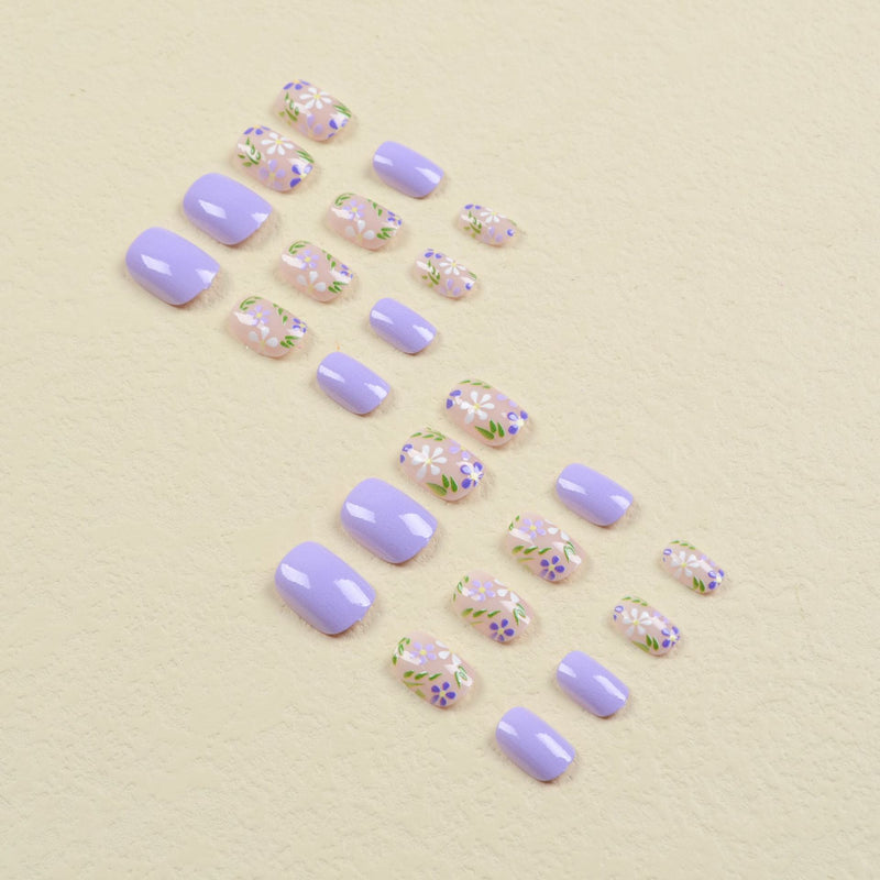 short purple fake nails, view 5 - MRSLM