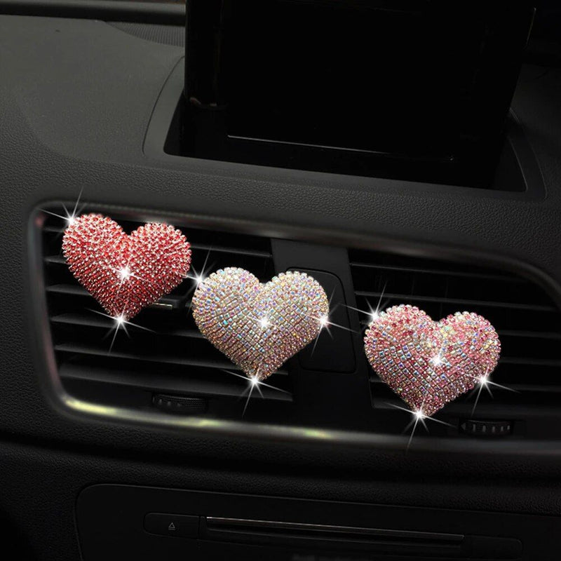 heart-shaped rhinestone car perfume clip, view 5 - MRSLM