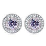 sterling silver round micro set zircon earrings, view 15 - MRSLM