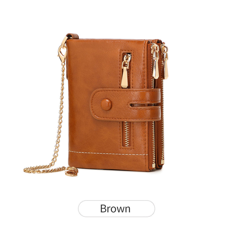 women's short pu leather wallet, view 7 - MRSLM