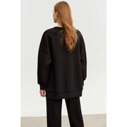 women's oversized crew neck sweatshirt, view 8 - MRSLM