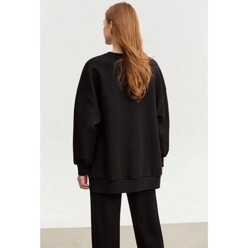 women's oversized crew neck sweatshirt, view 8 - MRSLM