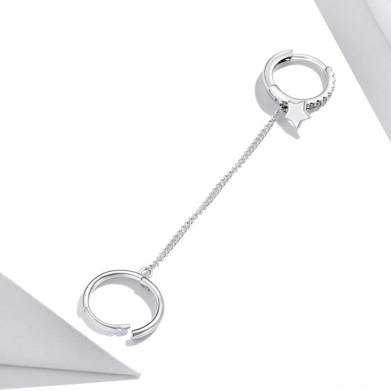 s925 sterling silver star ear clip, view 4 - MRSLM