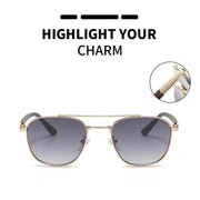 Vintage oval wood-look sunglasses, view 8 - MRSLM