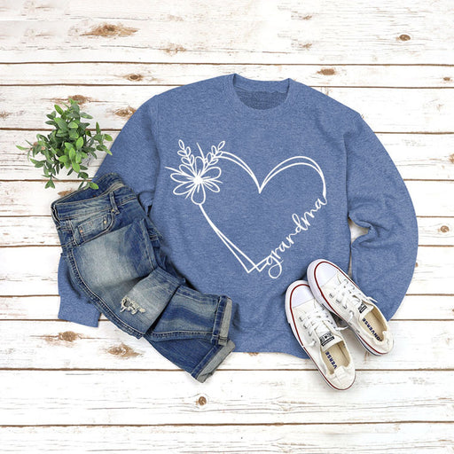 grandma printed loose long sleeve sweatshirt - MRSLM